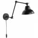 Applique Murale Articulée Xavi Noir Woody Luminaire Design en Métal Galvanisé Couleur Noire 17x61x70cm