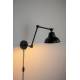 Applique Murale Articulée Xavi Noir Woody Luminaire Design en Métal Galvanisé Couleur Noire 17x61x70cm