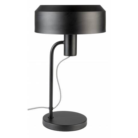 Lampe de Table Landon Woody Luminaire Design Eclairage sur Pied en Métal Noir 24x24x42cm