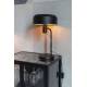 Lampe de Table Landon Woody Luminaire Design Eclairage sur Pied en Métal Noir 24x24x42cm