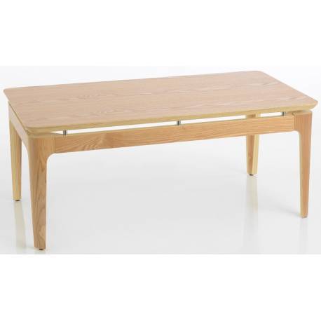 Table Basse Jade Amadeus Sellette Table d'Appoint en Bois de Frêne Couleur Naturelle 45x60x110cm