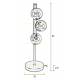 Lampe de Table Monica Smoke Woody Luminaire Design Eclairage sur Pied en Métal Noir et Verre Fumé 15x15x61cm