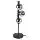 Lampe de Table Monica Smoke Woody Luminaire Design Eclairage sur Pied en Métal Noir et Verre Fumé 15x15x61cm