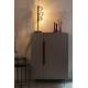 Lampe de Table Monica Smoke Woody Luminaire Design Eclairage sur Pied en Métal Noir et Verre Fumé 15x15x61cm
