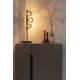 Lampe de Table Monica Smoke Woody Luminaire Design Eclairage sur Pied en Métal Noir et Verre Fumé 15x15x61cm