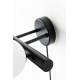 Applique Murale Monica Blanc Woody Luminaire Design Eclairage Mural en Métal Noir et Verre Blanc 15x18,5x38cm