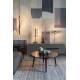 Applique Murale Monica Blanc Woody Luminaire Design Eclairage Mural en Métal Noir et Verre Blanc 15x18,5x38cm