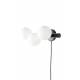 Applique Murale Monica Blanc Woody Luminaire Design Eclairage Mural en Métal Noir et Verre Blanc 15x18,5x38cm