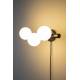 Applique Murale Monica Blanc Woody Luminaire Design Eclairage Mural en Métal Noir et Verre Blanc 15x18,5x38cm