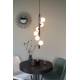 Applique Murale Monica Blanc Woody Luminaire Design Eclairage Mural en Métal Noir et Verre Blanc 15x18,5x38cm
