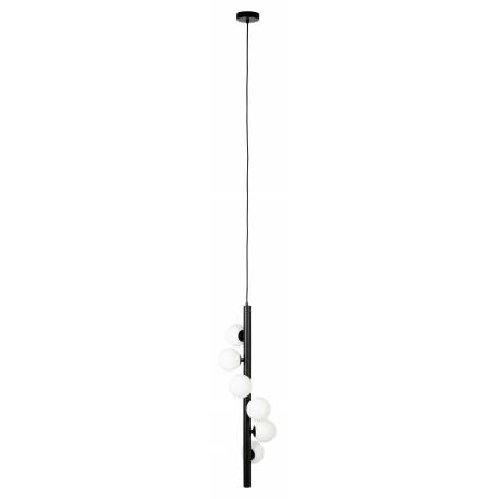 Applique Murale Monica Blanc Woody Luminaire Design Eclairage Mural en Métal Noir et Verre Blanc 15x18,5x38cm