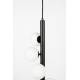 Applique Murale Monica Blanc Woody Luminaire Design Eclairage Mural en Métal Noir et Verre Blanc 15x18,5x38cm