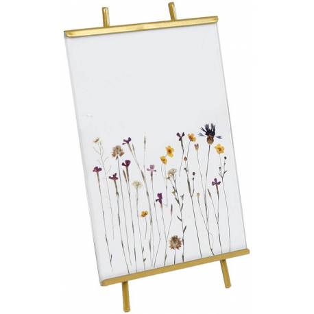 Cadre Photo Portrait Vertical sur Trépied Porte Photographie Cliché Portrait en Métal Doré 5x13x21,5cm