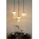 Suspension Robin Round Woody Luminaire Design Eclairage en Métal Or Satiné et Verre Couleur Cognac 18x21x134,5cm