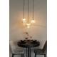 Suspension Robin Round Woody Luminaire Design Eclairage en Métal Or Satiné et Verre Couleur Cognac 18x21x134,5cm