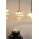 Suspension Robin Round Woody Luminaire Design Eclairage en Métal Or Satiné et Verre Couleur Cognac 18x21x134,5cm