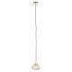 Suspension Robin Round Woody Luminaire Design Eclairage en Métal Or Satiné et Verre Couleur Cognac 18x21x134,5cm