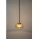 Suspension Robin Round Woody Luminaire Design Eclairage en Métal Or Satiné et Verre Couleur Cognac 18x21x134,5cm