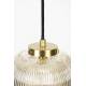 Suspension Robin Round Woody Luminaire Design Eclairage en Métal Or Satiné et Verre Couleur Cognac 18x21x134,5cm