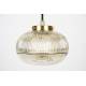 Suspension Robin Round Woody Luminaire Design Eclairage en Métal Or Satiné et Verre Couleur Cognac 18x21x134,5cm