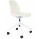 Chaise de Bureau Albert Kuip Blanc Zuiver Siège Pivotant et Réglable en Polypropylène, Tissu et Métal Blanc 45x52x88,4cm