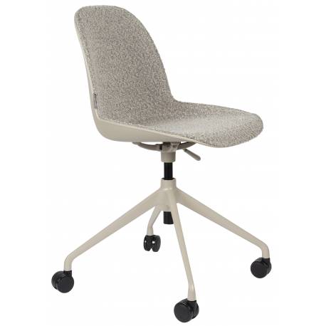 Chaise de Bureau Albert Kuip Taupe Zuiver Siège Pivotant et Réglable en Polypropylène, Tissu et Métal Taupe 45x52x88,4cm