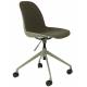 Chaise de Bureau Albert Kuip Vert Zuiver Siège Pivotant et Réglable en Polypropylène, Tissu et Métal Vert 45x52x88,4cm