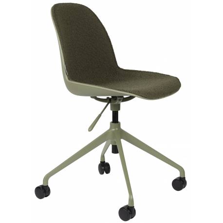 Chaise de Bureau Albert Kuip Vert Zuiver Siège Pivotant et Réglable en Polypropylène, Tissu et Métal Vert 45x52x88,4cm