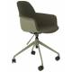Chaise de Bureau Albert Kuip Vert Zuiver Siège Pivotant et Réglable en Polypropylène, Tissu et Métal Vert 52x59,2x88,4cm