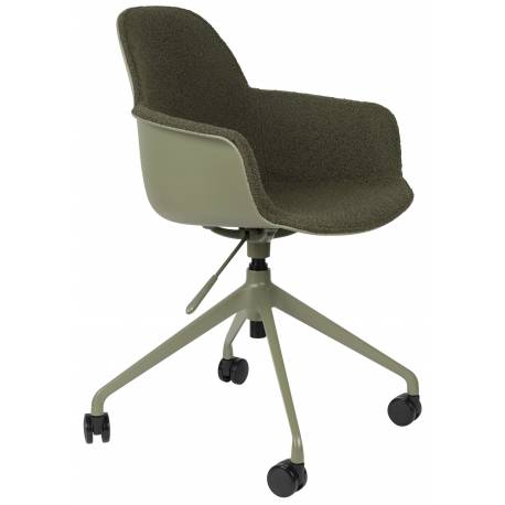 Chaise de Bureau Albert Kuip Vert Zuiver Siège Pivotant et Réglable en Polypropylène, Tissu et Métal Vert 52x59,2x88,4cm