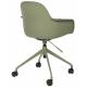 Chaise de Bureau Albert Kuip Vert Zuiver Siège Pivotant et Réglable en Polypropylène, Tissu et Métal Vert 52x59,2x88,4cm