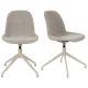 Lot de 2 Chaises Pivotantes Albert Kuip Swivel Taupe Zuiver Sièges en Polypropylène, Tissu et Métal Couleur Taupe 45x52x83,6cm