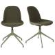 Lot de 2 Chaises Pivotantes Albert Kuip Swivel Vert Zuiver Sièges en Polypropylène, Tissu et Métal Vert 45x52x83,6cm