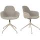 Lot de 2 Fauteuils de Table Pivotants Albert Kuip Swivel Taupe Zuiver Chaise 52x59,2x83,6cm