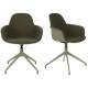 Lot de 2 Fauteuils de Table Pivotants Albert Kuip Swivel Vert Zuiver Chaise 52x59,2x83,6cm