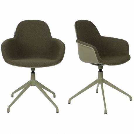 Lot de 2 Fauteuils de Table Pivotants Albert Kuip Swivel Vert Zuiver Chaise 52x59,2x83,6cm