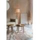 Lampadaire Fan Bambou Zuiver Luminaire sur Trépied Eclairage en Bambou Couleur Naturelle et Tissu Couleur Crème 50x50x155cm