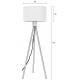 Lampadaire Fan Bambou Zuiver Luminaire sur Trépied Eclairage en Bambou Couleur Naturelle et Tissu Couleur Crème 50x50x155cm