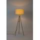 Lampadaire Fan Bambou Zuiver Luminaire sur Trépied Eclairage en Bambou Couleur Naturelle et Tissu Couleur Crème 50x50x155cm