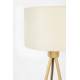 Lampadaire Fan Bambou Zuiver Luminaire sur Trépied Eclairage en Bambou Couleur Naturelle et Tissu Couleur Crème 50x50x155cm