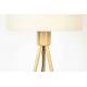 Lampadaire Fan Bambou Zuiver Luminaire sur Trépied Eclairage en Bambou Couleur Naturelle et Tissu Couleur Crème 50x50x155cm