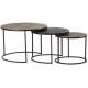 Set de 3 Tables Basses Rondes Gigogne Yuli Tables D'Appoint Athezza en Métal 3 Tailles 3 Coloris