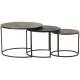 Set de 3 Tables Basses Rondes Gigogne Yuli Tables D'Appoint Athezza en Métal 3 Tailles 3 Coloris