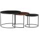 Set de 3 Tables Basses Rondes Gigogne Yuli Tables D'Appoint Athezza en Métal 3 Tailles 3 Coloris