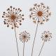 Set de 2 Piquets de Jardin Berino Fleurs sur Tige à Piquer Tuteurs Décoration Florale en Métal Oxydé 2x23x88cm