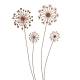 Set de 2 Piquets de Jardin Berino Fleurs sur Tige à Piquer Tuteurs Décoration Florale en Métal Oxydé 2x23x88cm