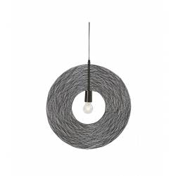 Suspension Disque Patine Nickel Noir Athezza Luminaire a Suspendre en Métal 4x60x60cm