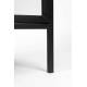 Vinothèque Rob Woody Armoire à Vin Moderne Rangement Bouteilles et Verres en Métal Bois Noir et Verre 35x52x103cm