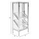 Vinothèque Rob Woody Armoire à Vin Moderne Rangement Bouteilles et Verres en Métal Bois Noir et Verre 35x52x103cm