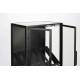 Vinothèque Rob Woody Armoire à Vin Moderne Rangement Bouteilles et Verres en Métal Bois Noir et Verre 35x52x103cm